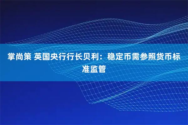 掌尚策 英国央行行长贝利：稳定币需参照货币标准监管